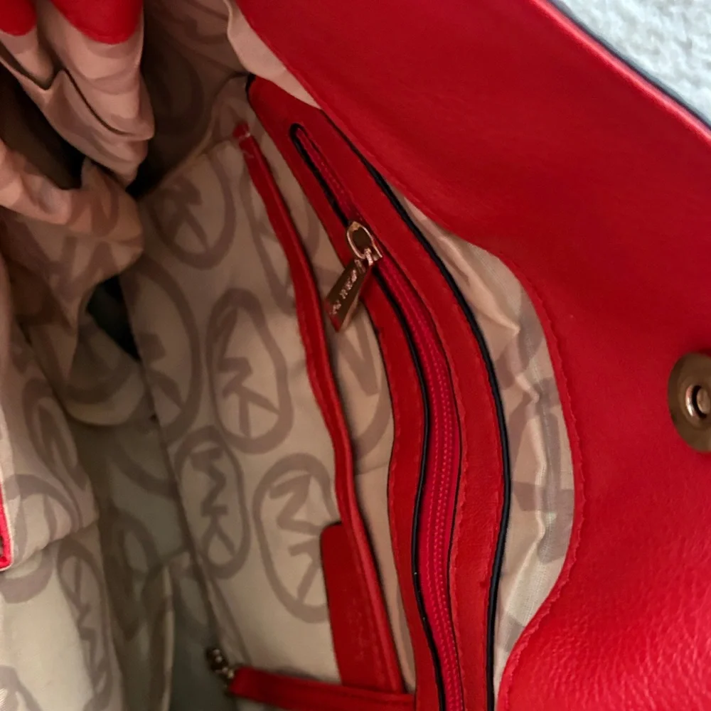 Michael Kors Red Satchel with Gold Accents - Hamilton bag